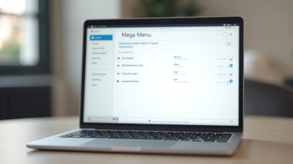 Website navigation menu showing clear visual hierarchy with bold category headings and smaller subcategory text with small icons for quick recognition