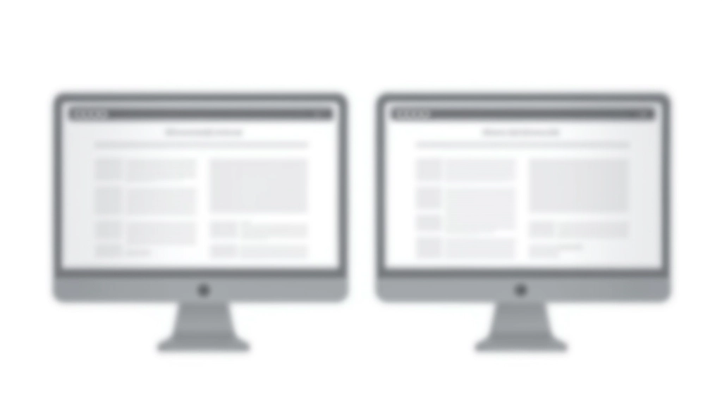 Website interface showing comparison of hamburger menu and traditional navigation bar layouts side by side